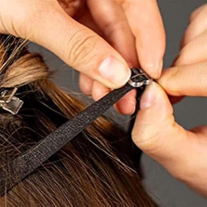 fashion mania 2 Pcs Face Lift Tapes and Bands, Facelift Bands with Clips, Face Lift Tapes and Bands with Clip (Black) - Image 2